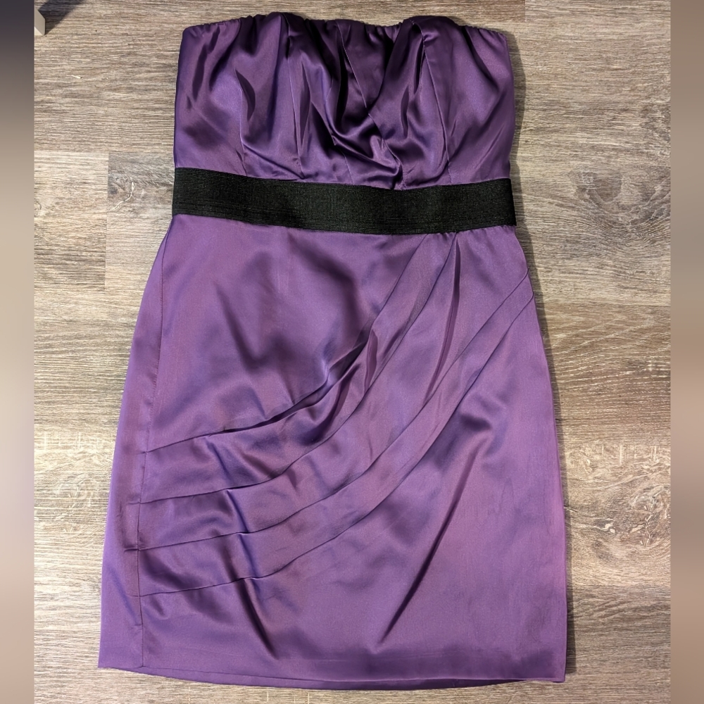 Elegant Purple Strapless Dress